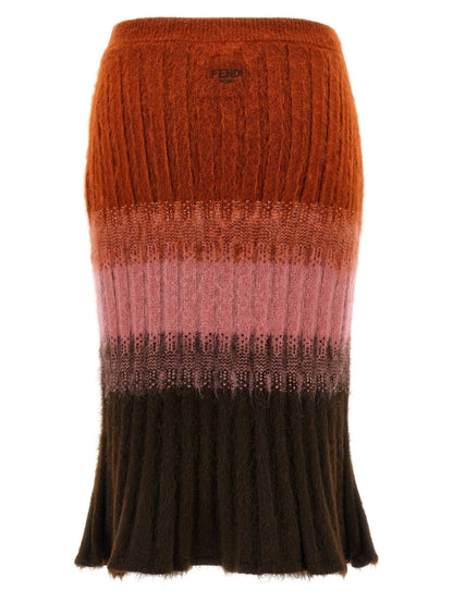 Fendi Multicolor Wool Midi Skirt - HBPS Beauty & Fashion