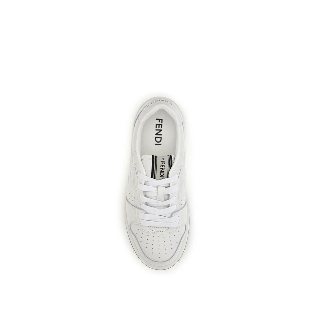Fendi White Calf Leather Bos Taurus Athletic Sneakers - HBPS Beauty & Fashion