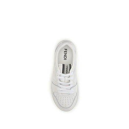Fendi White Calf Leather Bos Taurus Athletic Sneakers - HBPS Beauty & Fashion