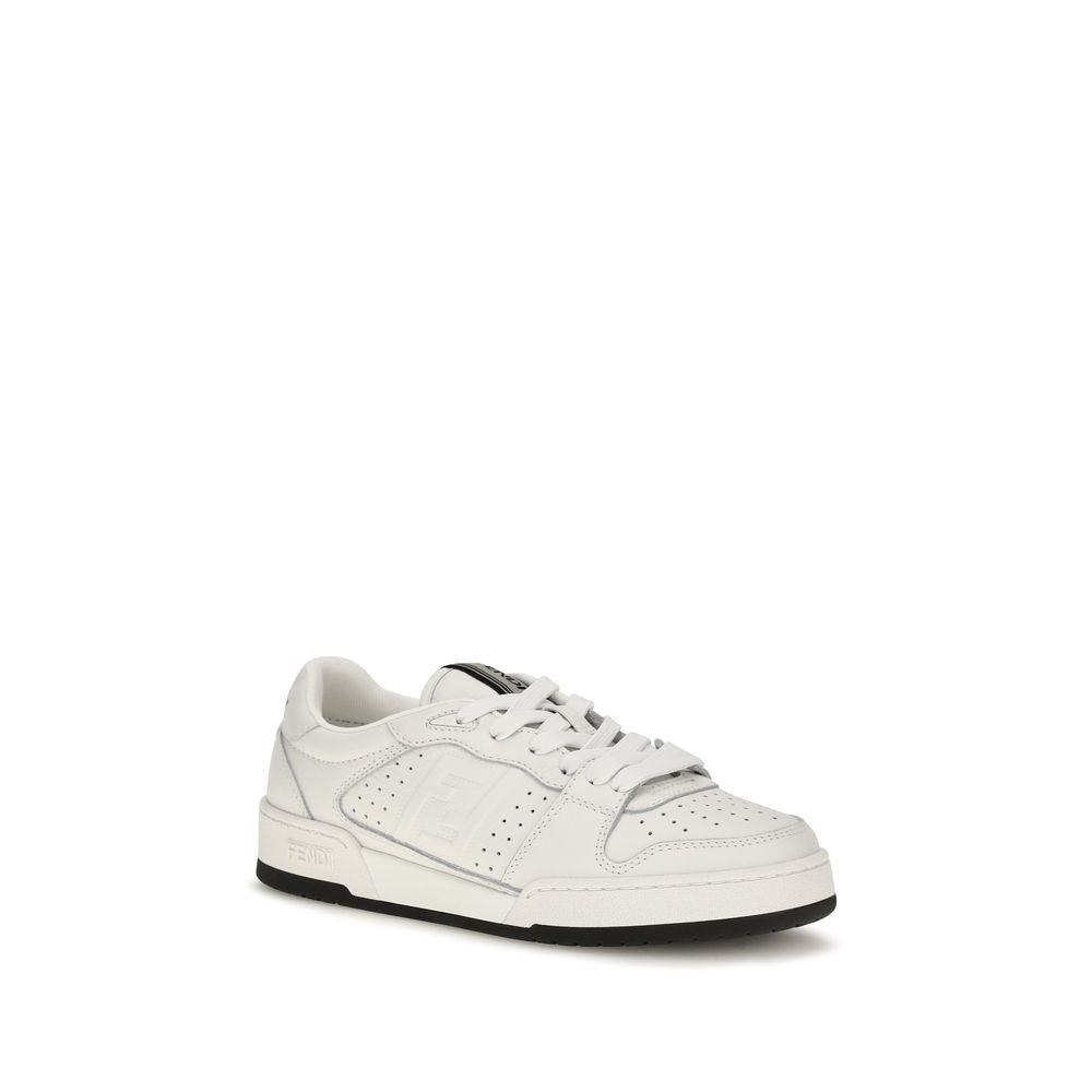 Fendi White Calf Leather Bos Taurus Athletic Sneakers - HBPS Beauty & Fashion