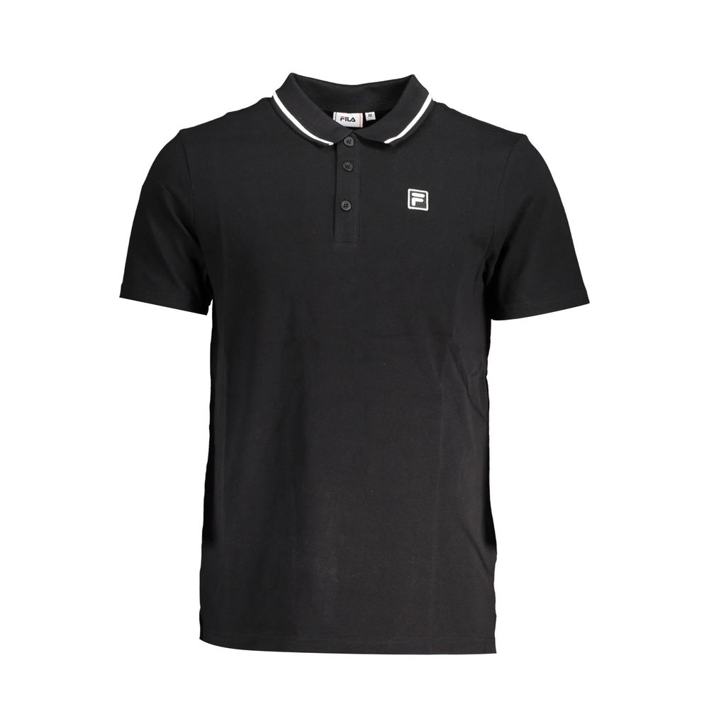 Fila Black Cotton Men Polo Shirt - HBPS Beauty & Fashion