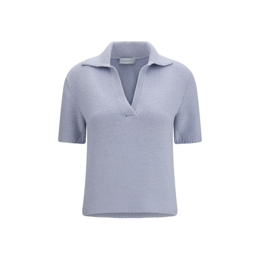 Gabriela Hearst Blue Cashmere Polo Shirt - HBPS Beauty & Fashion