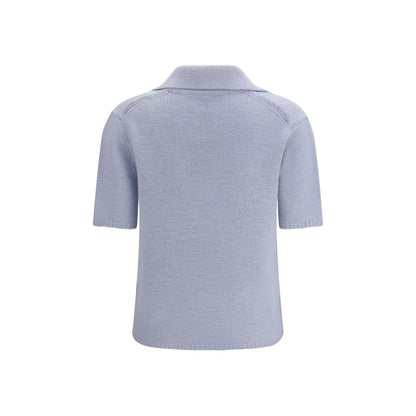 Gabriela Hearst Blue Cashmere Polo Shirt - HBPS Beauty & Fashion