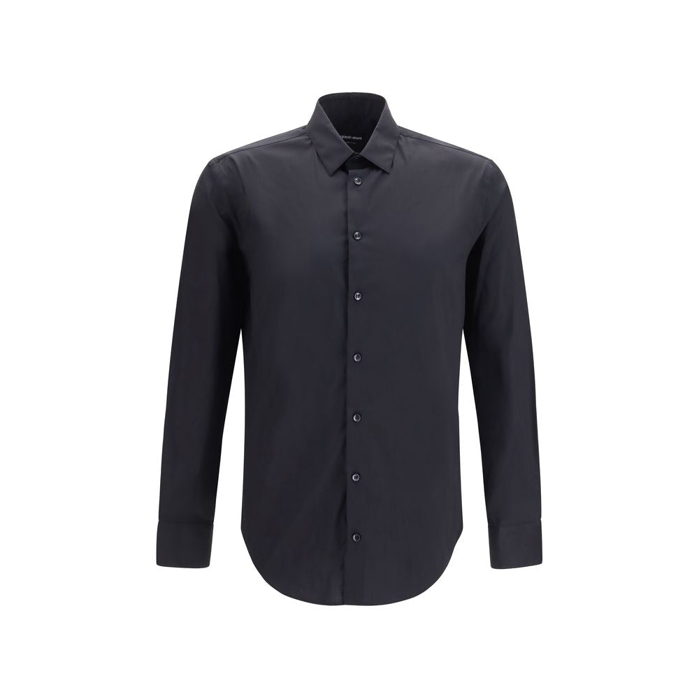 Giorgio Armani Black Cotton Dress Shirt - HBPS Beauty & Fashion