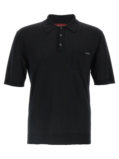 Gucci Black Wool Polo Shirt - HBPS Beauty & Fashion