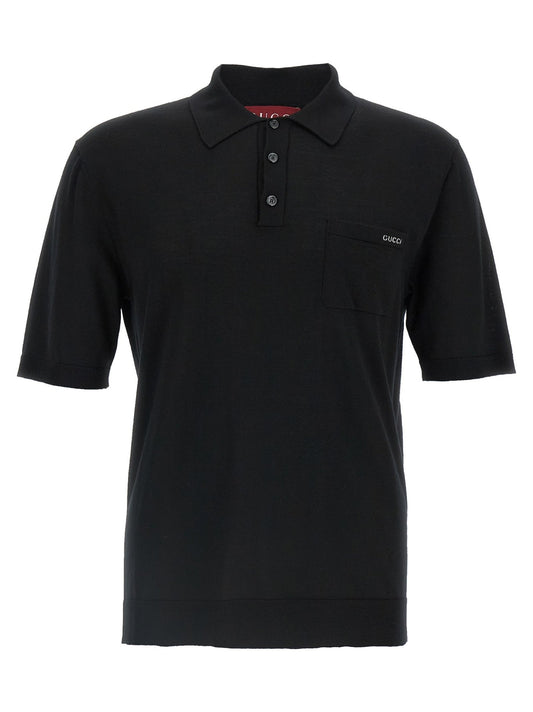 Gucci Black Wool Polo Shirt - HBPS Beauty & Fashion