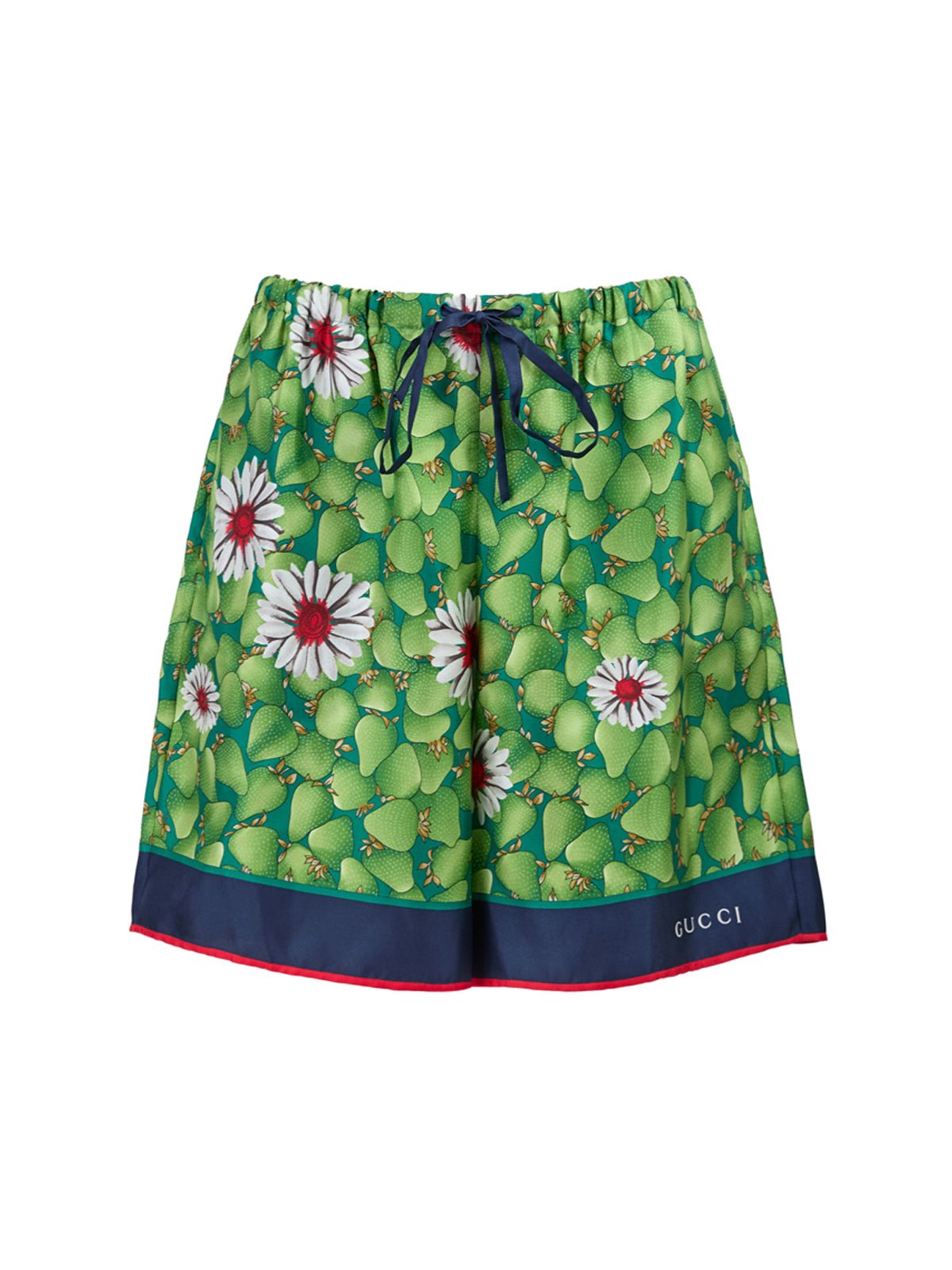 Gucci Green Flower Printed Silk Shorts - HBPS Beauty & Fashion
