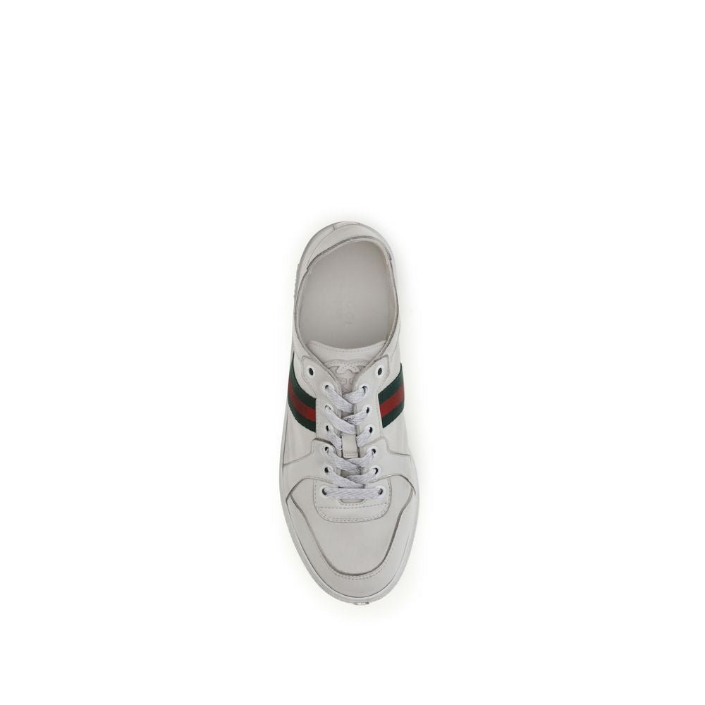 Gucci White Calf Leather Bos Taurus Athletic Sneakers - HBPS Beauty & Fashion