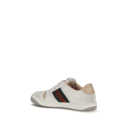 Gucci White Calf Leather Bos Taurus Athletic Sneakers - HBPS Beauty & Fashion