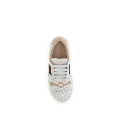 Gucci White Calf Leather Bos Taurus Athletic Sneakers - HBPS Beauty & Fashion