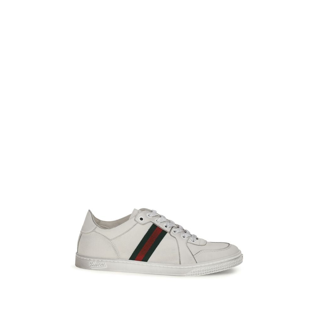Gucci White Calf Leather Bos Taurus Athletic Sneakers - HBPS Beauty & Fashion