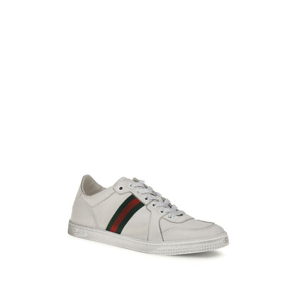 Gucci White Calf Leather Bos Taurus Athletic Sneakers - HBPS Beauty & Fashion