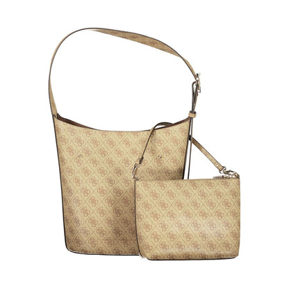 Guess Jeans Beige Polyurethane Women Handbag - HBPS Beauty & Fashion