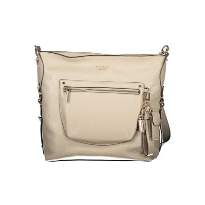 Guess Jeans Beige Polyurethane Women's Handbag - HBPS Beauty & Fashion