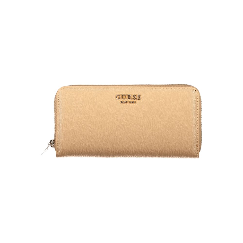 Guess Jeans Beige Polyurethane Women's Wallet - HBPS Beauty & Fashion