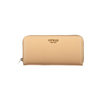 Guess Jeans Beige Polyurethane Women's Wallet - HBPS Beauty & Fashion