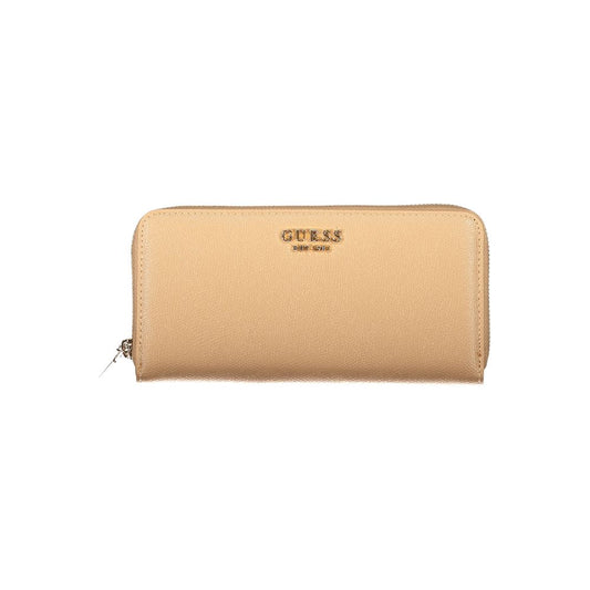 Guess Jeans Beige Polyurethane Women's Wallet - HBPS Beauty & Fashion
