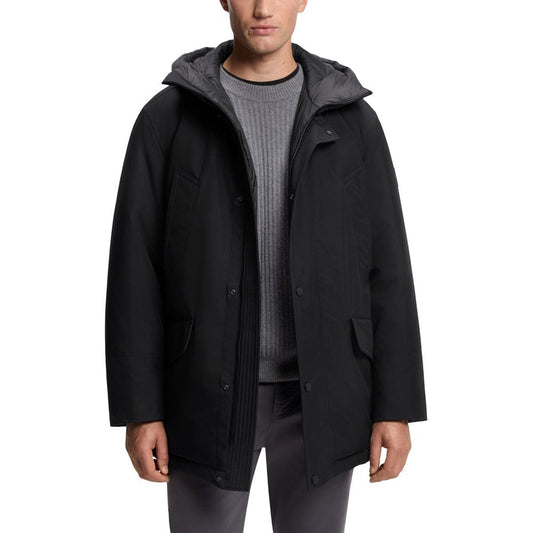 Hugo Boss Black Polyester Full-Length Jacket - HBPS Beauty & Fashion