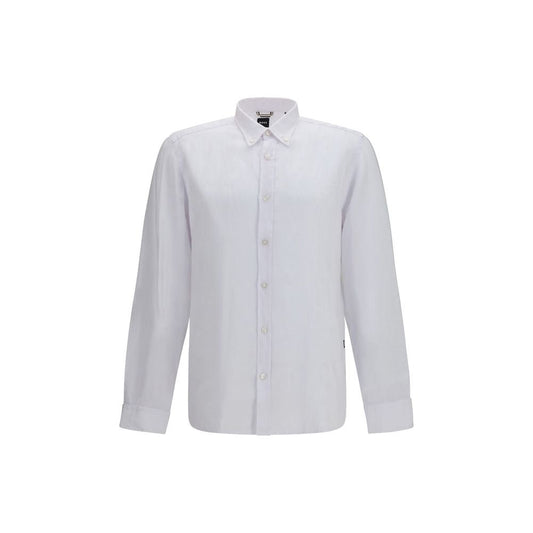 Hugo Boss Black White Linen Dress Shirt - HBPS Beauty & Fashion
