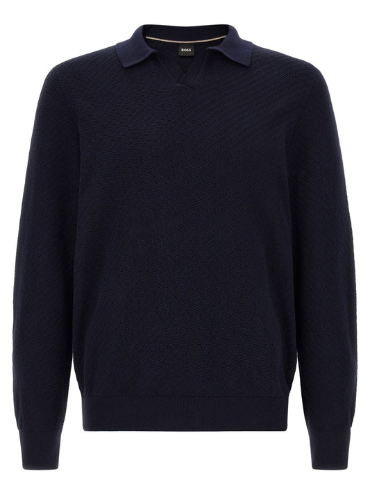 Hugo Boss Blue Cotton Polo Shirt - HBPS Beauty & Fashion