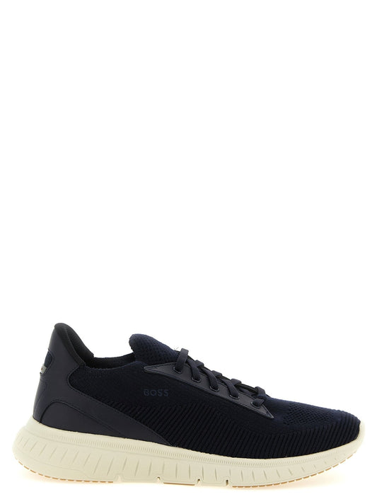 Hugo Boss Blue Cowhide Athletic Sneakers - HBPS Beauty & Fashion