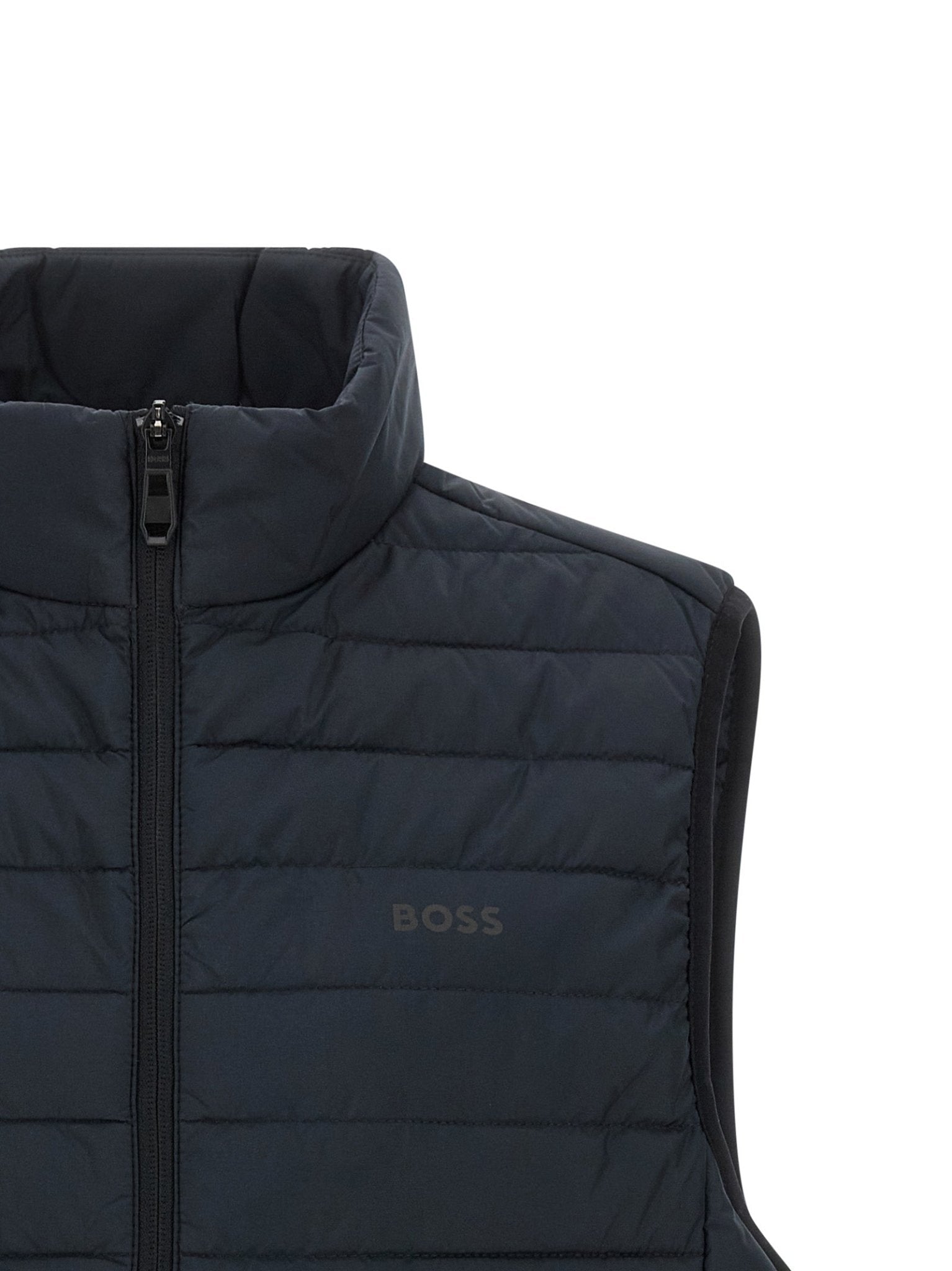 Hugo Boss Blue Polyester Sleeveless Jacket - HBPS Beauty & Fashion