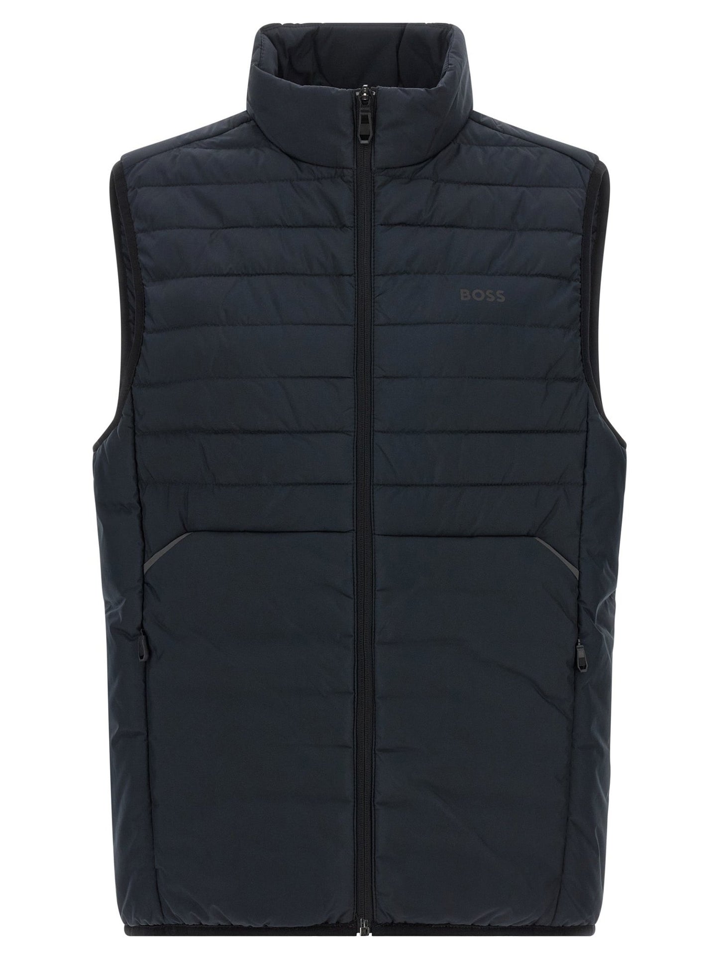 Hugo Boss Blue Polyester Sleeveless Jacket - HBPS Beauty & Fashion
