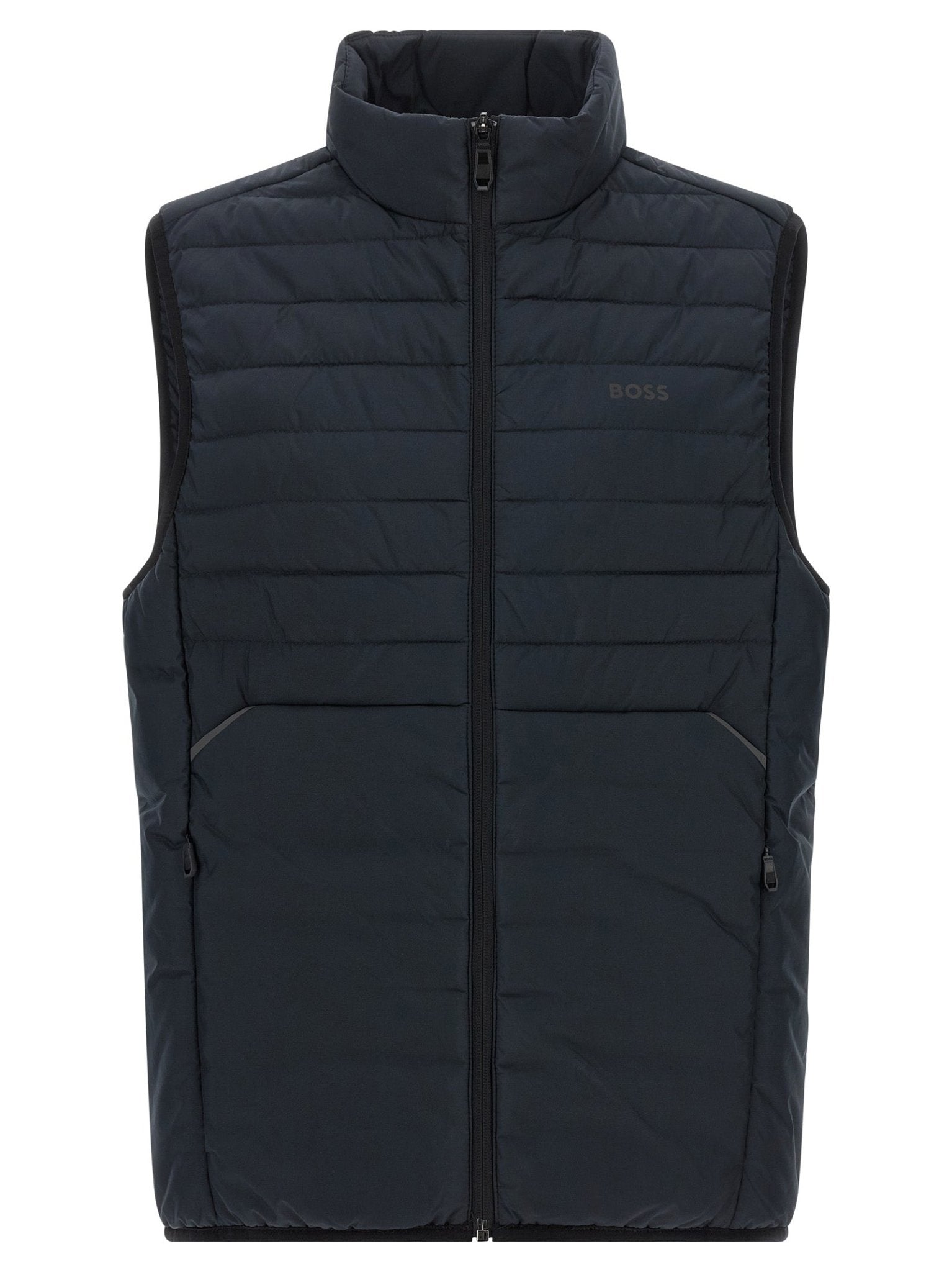 Hugo Boss Blue Polyester Sleeveless Jacket - HBPS Beauty & Fashion