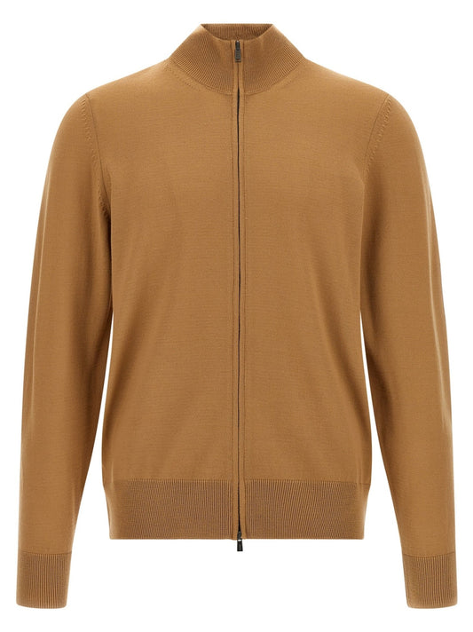 Hugo Boss Brown Virgin Wool Cardigan - HBPS Beauty & Fashion