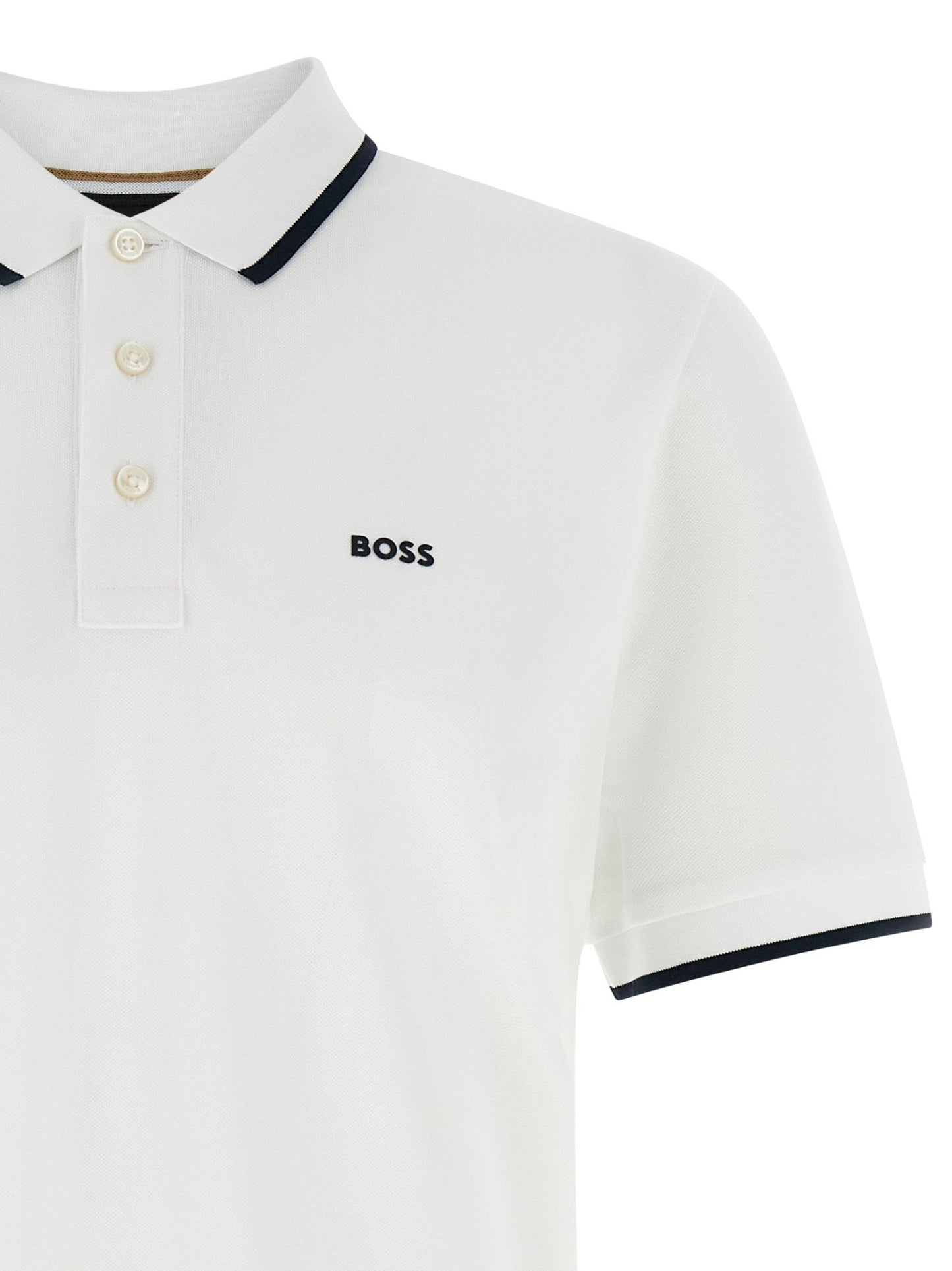 Hugo Boss White Cotton Polo Shirt - HBPS Beauty & Fashion