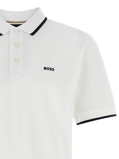 Hugo Boss White Cotton Polo Shirt - HBPS Beauty & Fashion