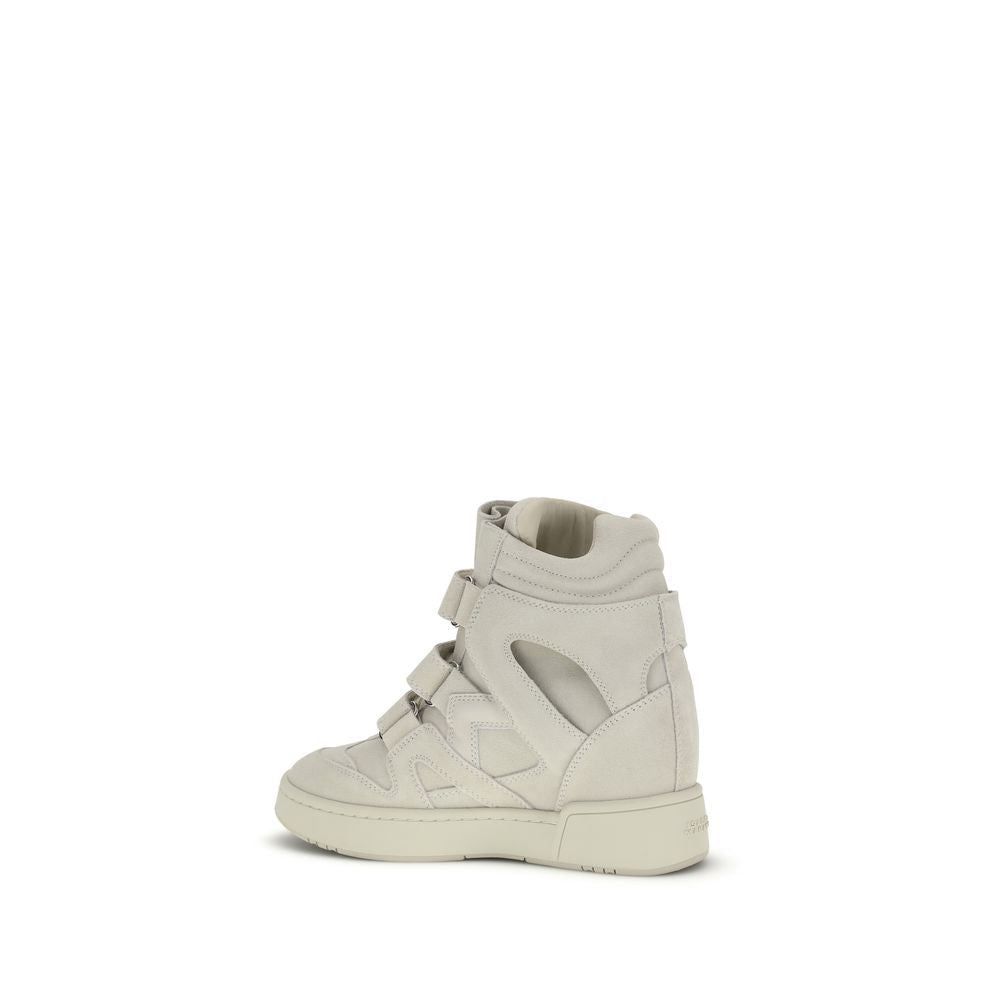 Isabel Marant Beige Calf Leather Bos Taurus Platform Sneakers - HBPS Beauty & Fashion