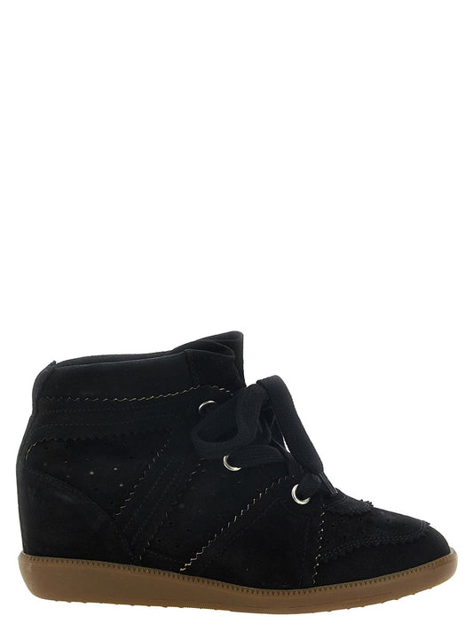 Isabel Marant Black Cowhide Wedge Sandals - HBPS Beauty & Fashion