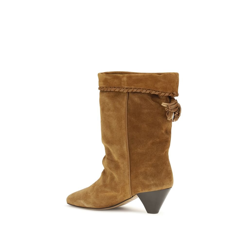 Isabel Marant Brown Calf Leather Bos Taurus Flat Boots - HBPS Beauty & Fashion