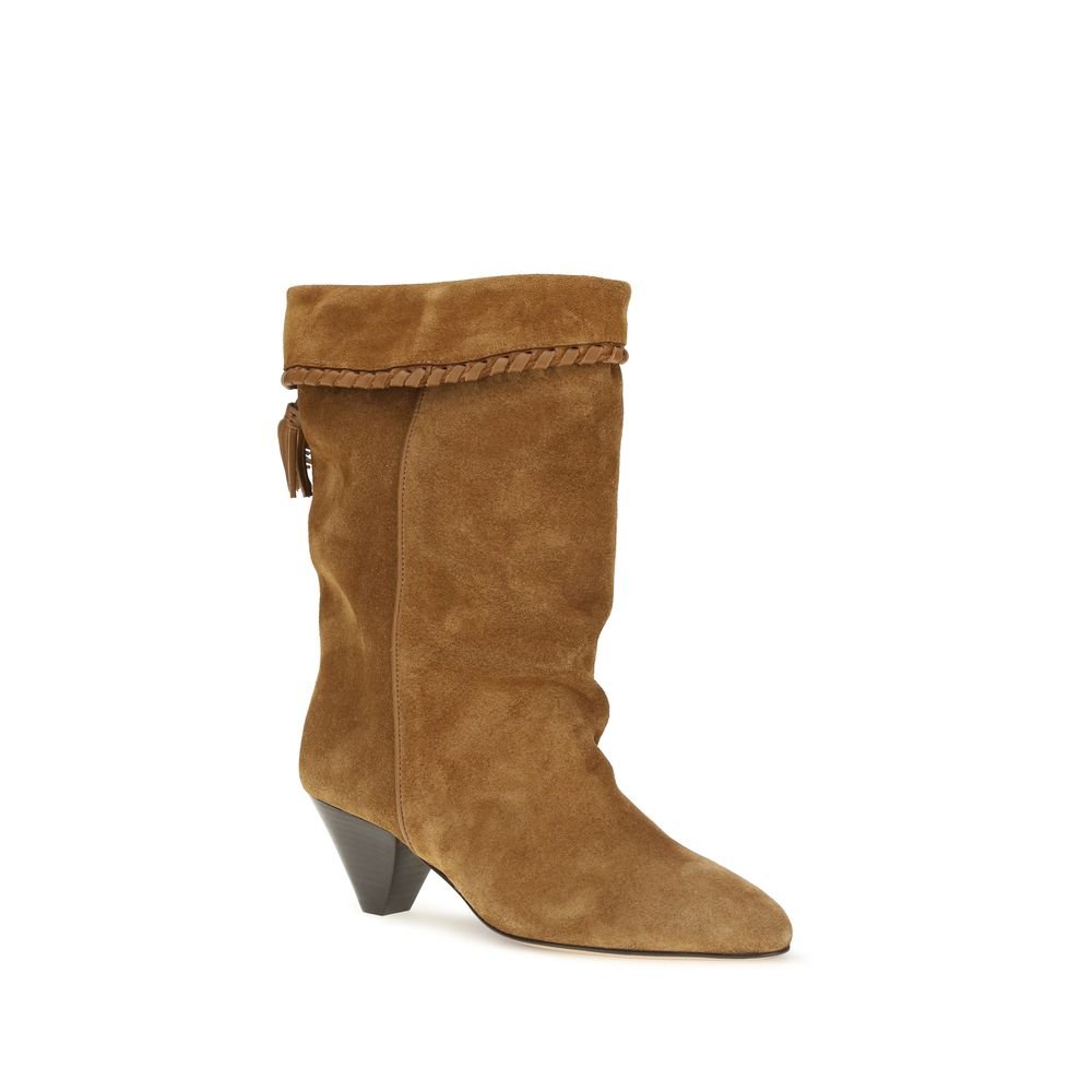 Isabel Marant Brown Calf Leather Bos Taurus Flat Boots - HBPS Beauty & Fashion