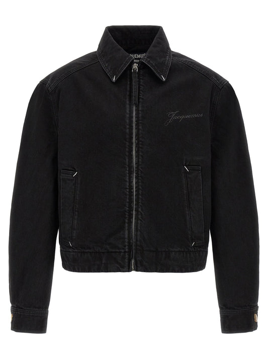 Jacquemus Black Cotton Denim Jacket - HBPS Beauty & Fashion