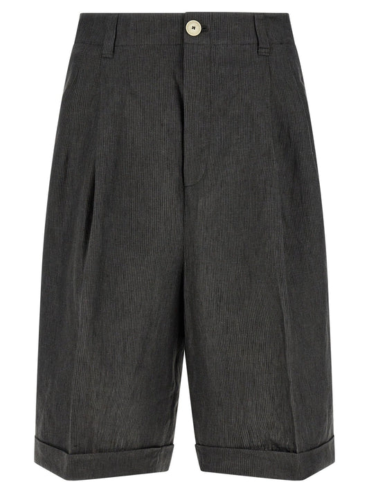 Jacquemus Gray Linen Bermuda Shorts - HBPS Beauty & Fashion