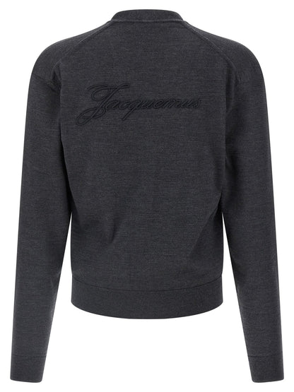Jacquemus Gray Merino Wool Cardigan - HBPS Beauty & Fashion