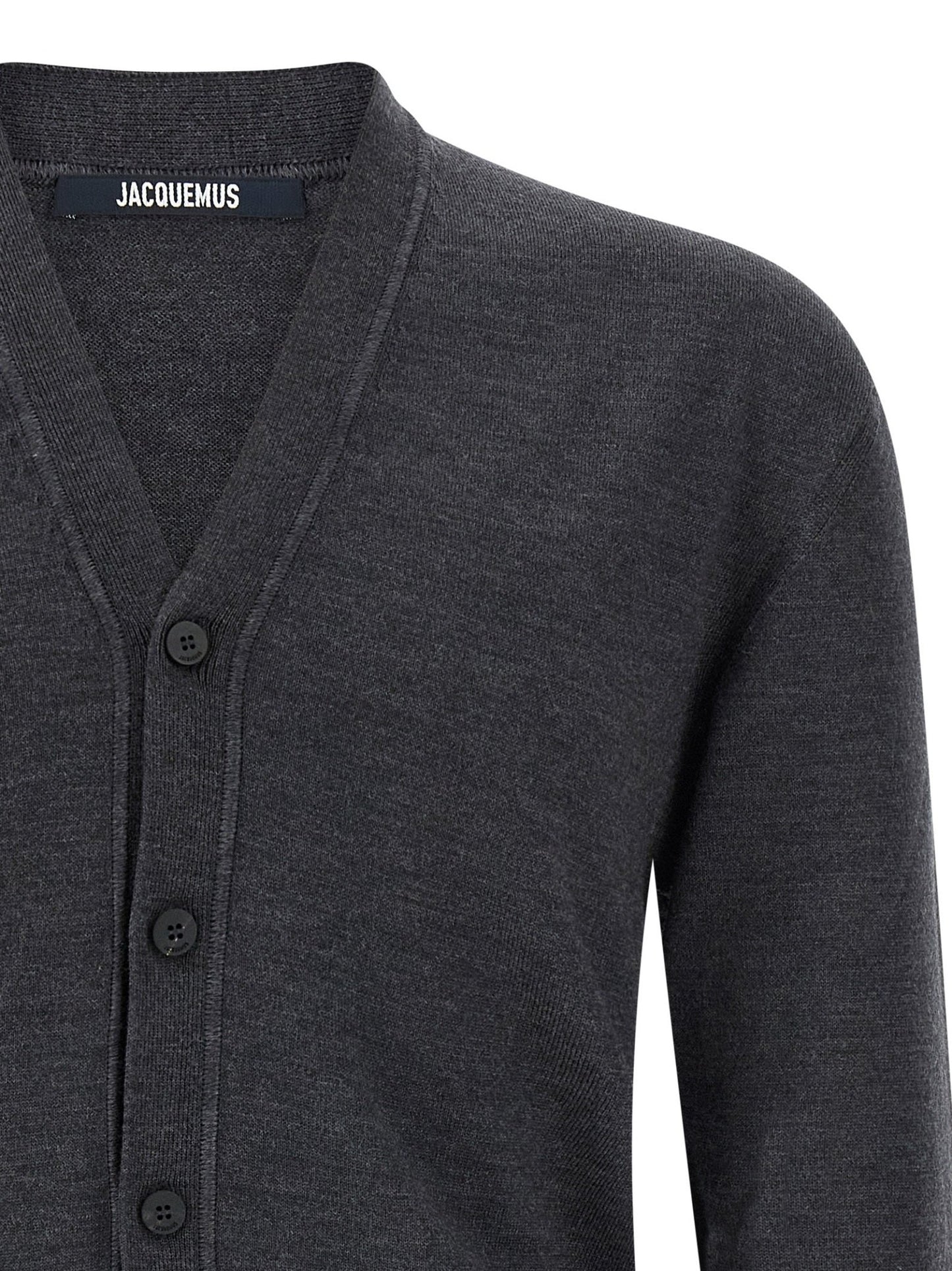 Jacquemus Gray Merino Wool Cardigan - HBPS Beauty & Fashion