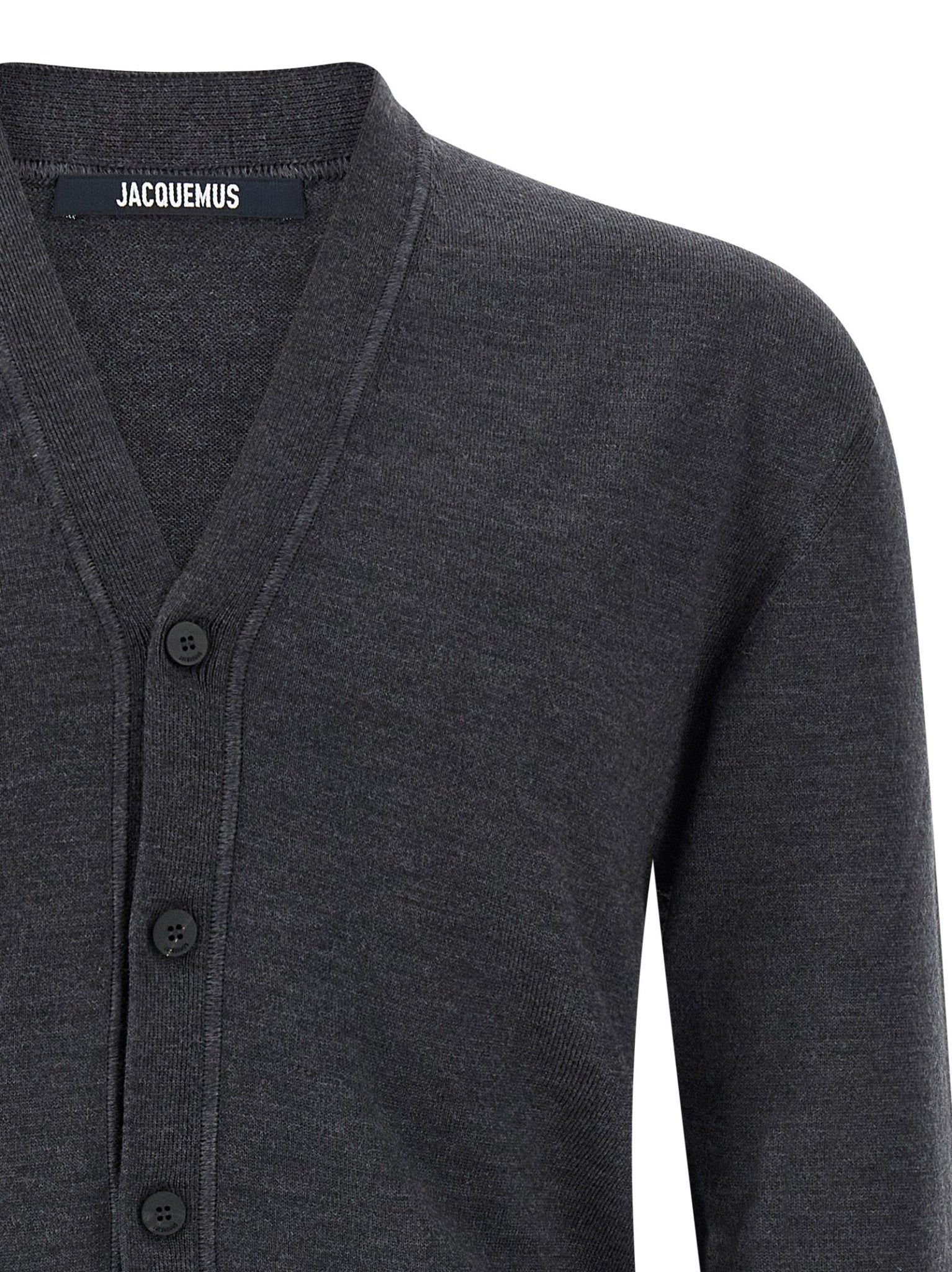Jacquemus Gray Merino Wool Cardigan - HBPS Beauty & Fashion