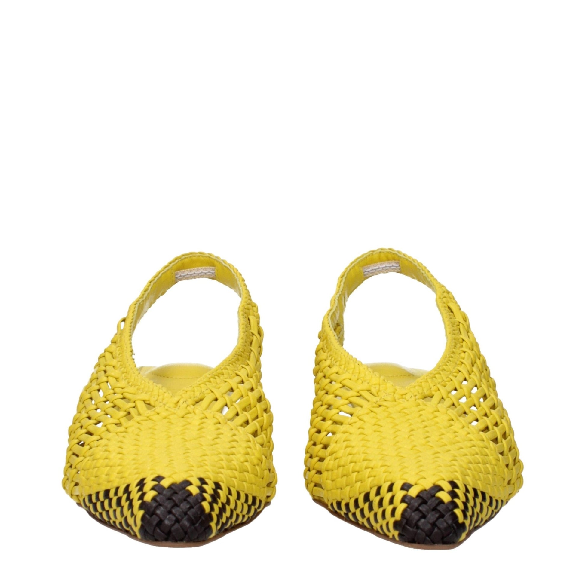 Jacquemus Yellow Leather Flat Sandals - HBPS Beauty & Fashion