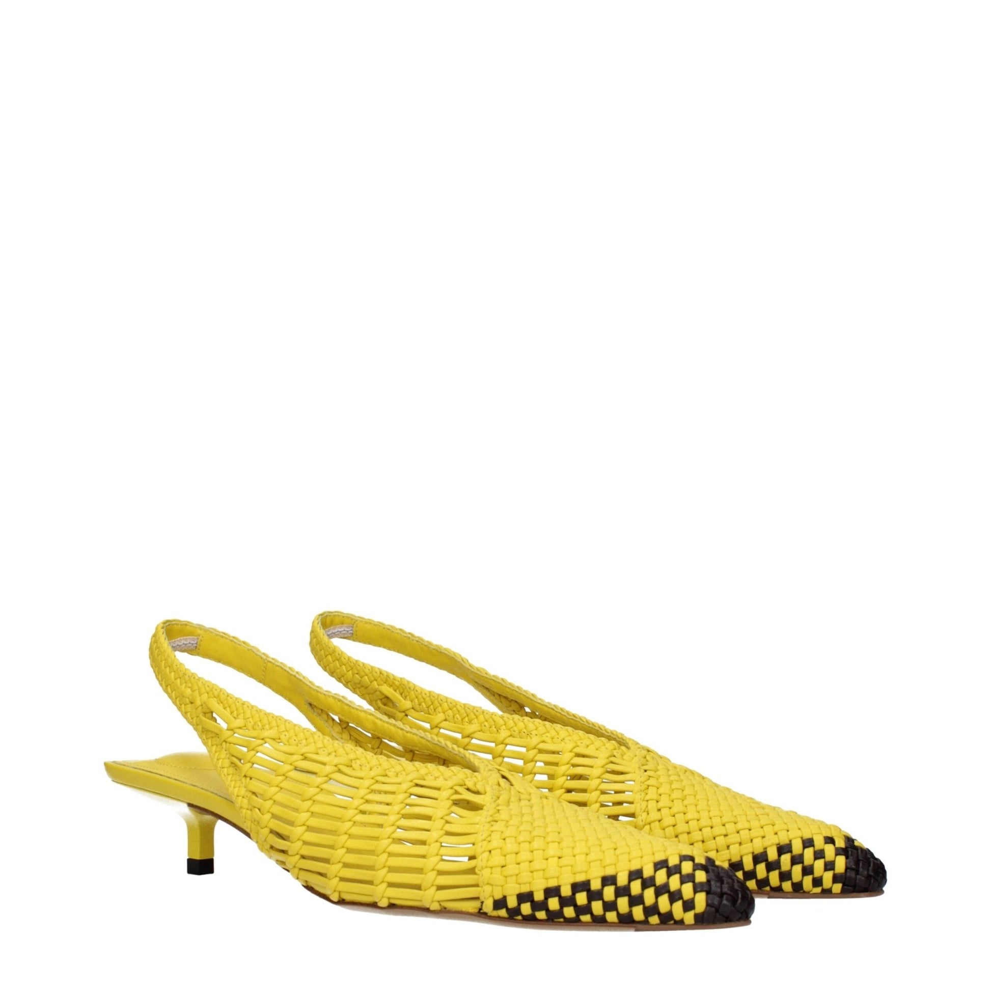 Jacquemus Yellow Leather Flat Sandals - HBPS Beauty & Fashion