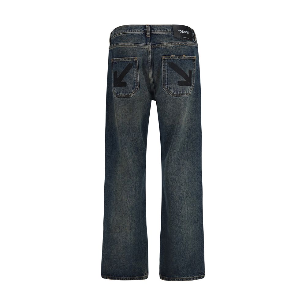 Jean Off-White homme Half Arrow en coton bleu – OF-OMYA18JF26DEN00540461 - HBPS Beauty & Fashion