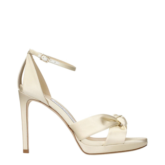 Jimmy Choo Beige Satin Platform Sandals - HBPS Beauty & Fashion