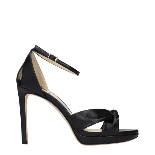 Jimmy Choo Black Leather Platform Sandals - HBPS Beauty & Fashion