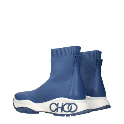Jimmy Choo Blue Fabric Ankle Boots - HBPS Beauty & Fashion