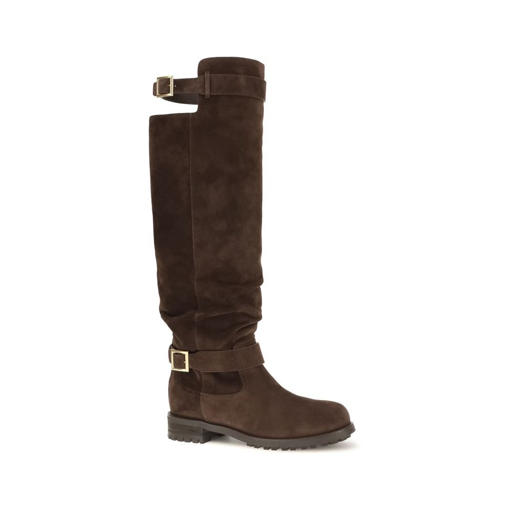 Jimmy Choo Brown Calf Leather Bos Taurus Lace-Up Boots - HBPS Beauty & Fashion