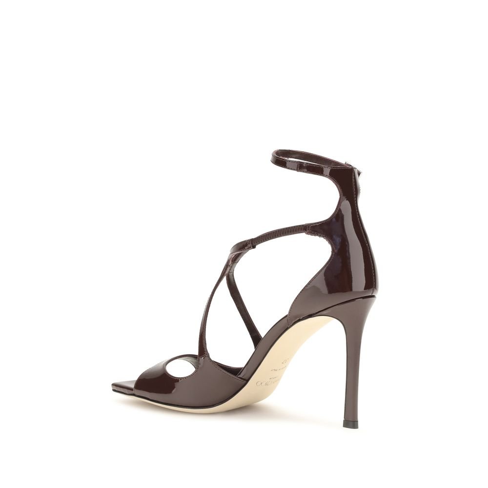 Jimmy Choo Brown Calf Leather Bos Taurus Stiletto Heel Sandals - HBPS Beauty & Fashion