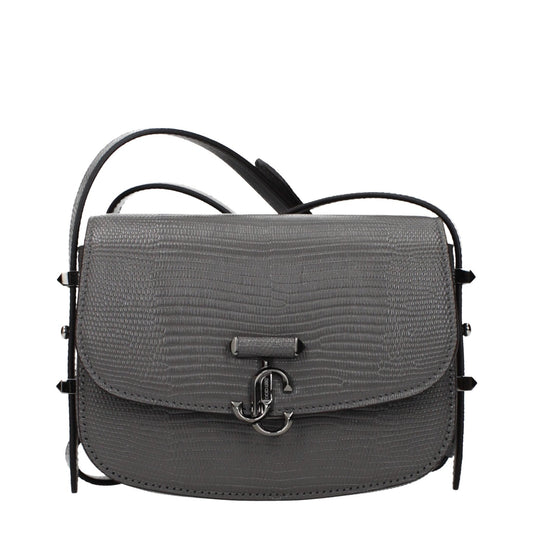 Jimmy Choo Gray Leather Shoulder Bag - HBPS Beauty & Fashion