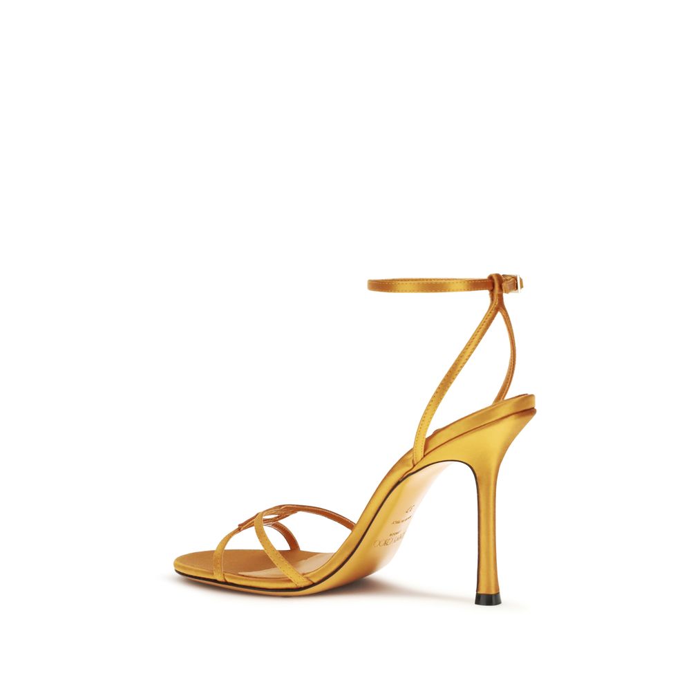 Jimmy Choo Orange Silk Stiletto Heel Sandals - HBPS Beauty & Fashion